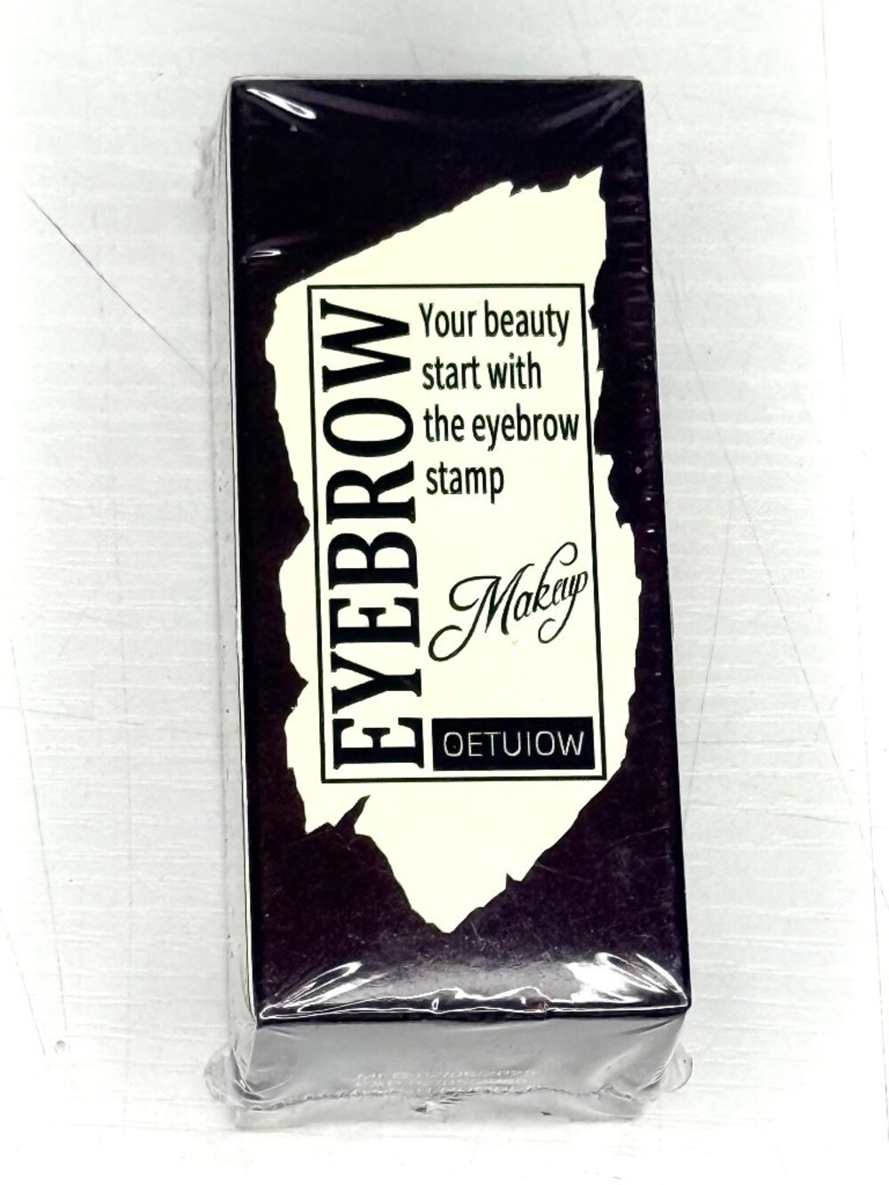 NEW OETUIOW Eyebrow Powder Stamp Stencil Kit Definer Shaping Make Up Light Brown